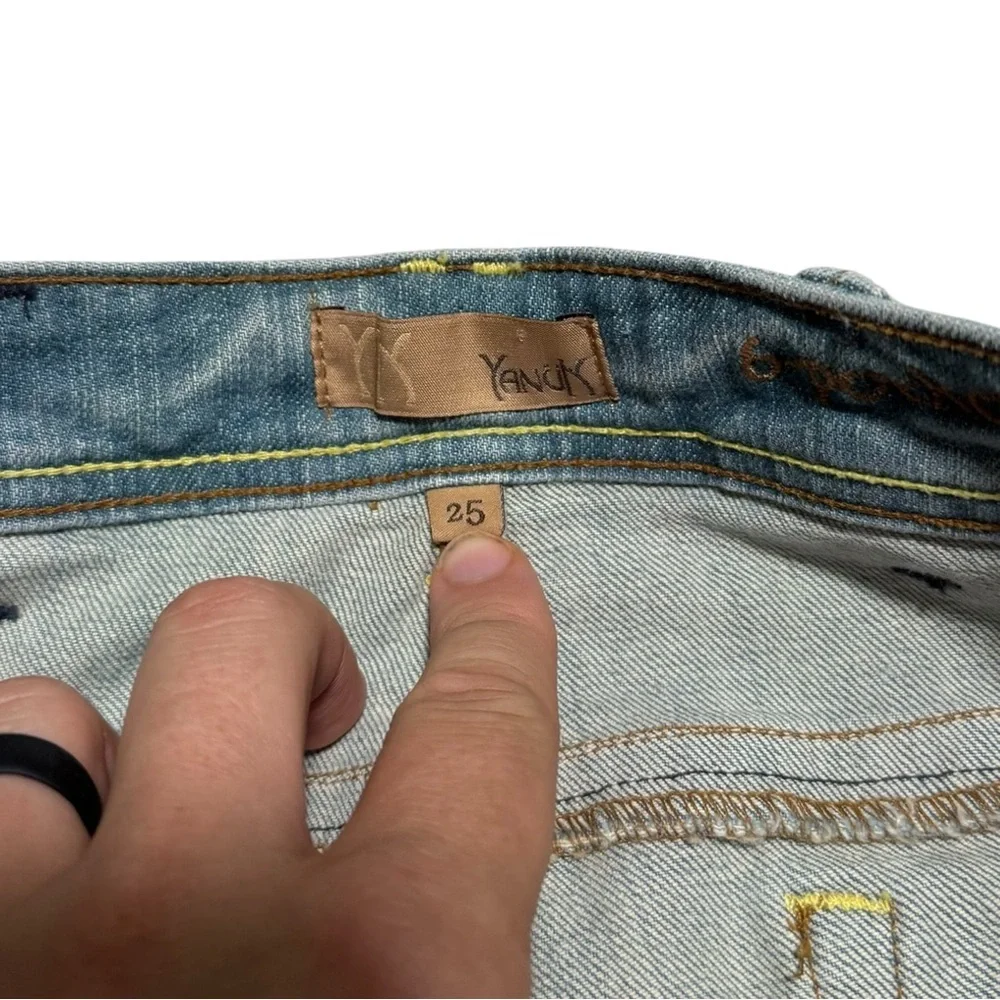 Yanük 6 Pocket Classic USA Made Cotton Blend Patchwork Jeans Womens 25 (27.5x34)